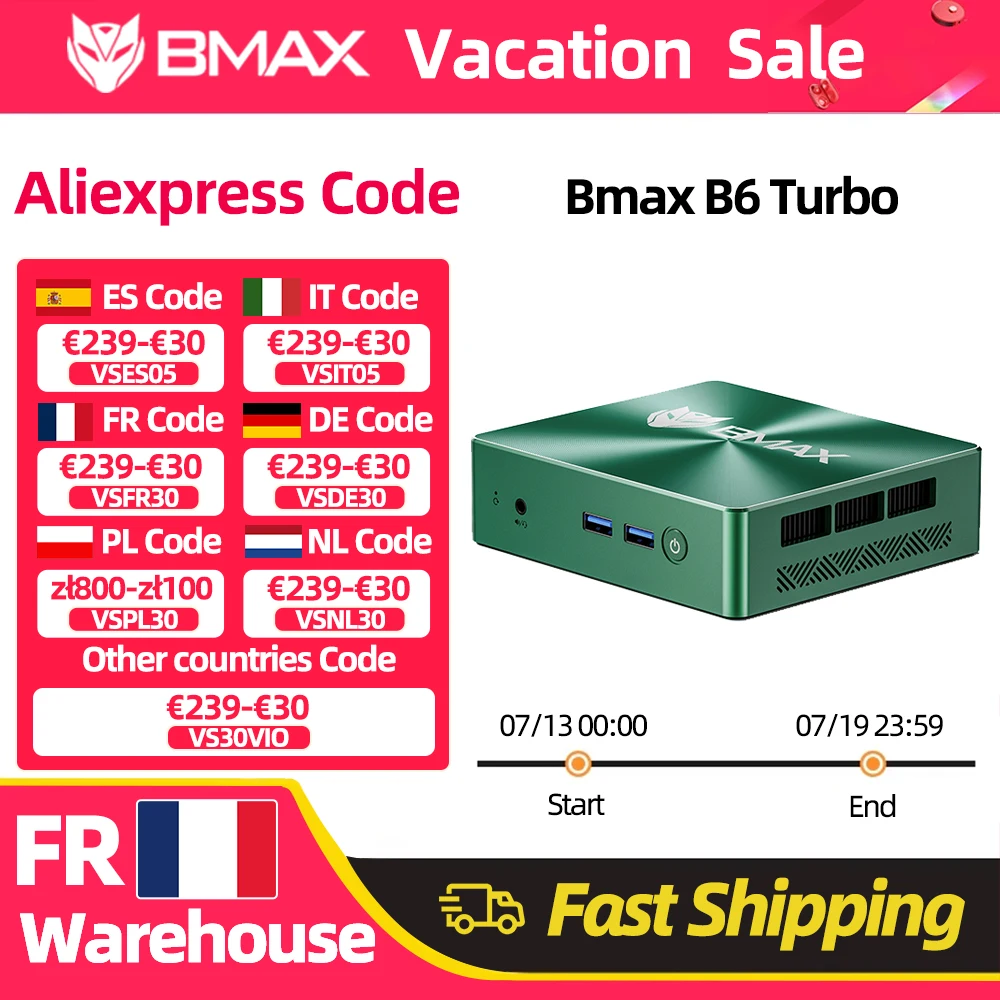 Mini PC BMAX Intel Core i5 8257U Windows 11 16GB RAM 512 GB SSD HDMI USB DP Ethernet Bluetooth WIFI