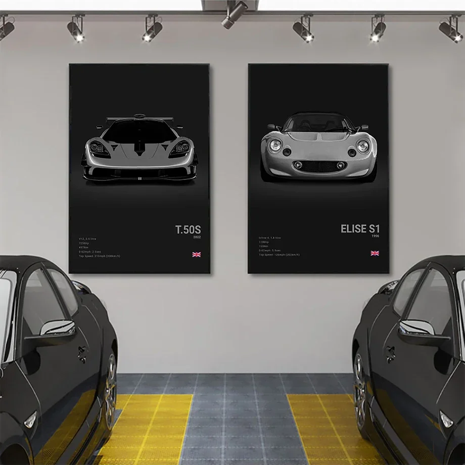 Pop Art Black Luxury Supercar Speed Poster Aesthetic Sports Car Gtr Ghost Canvas Painting Wall Art Mural Home Garage Room Decor view 3
