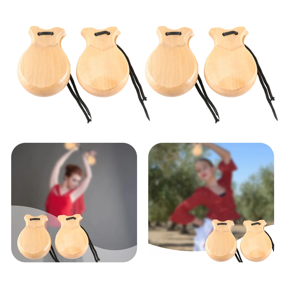 Spanish Castanets Traditional Flamenco Castanets with String Percussion Orff Music Instrument Ergonomic for Beginners