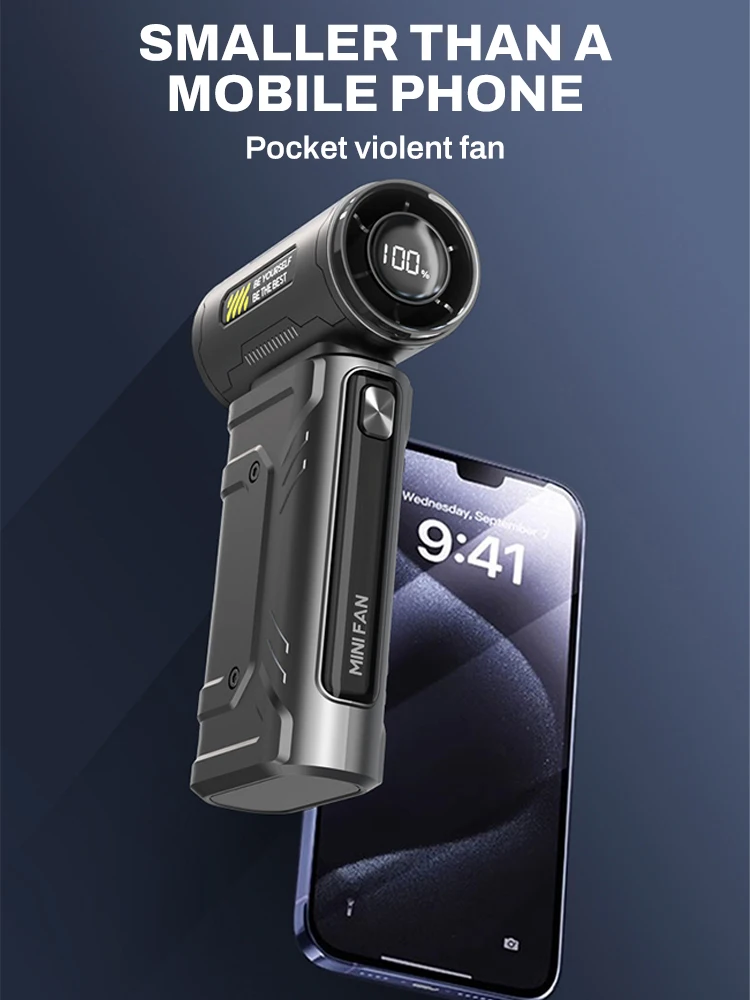 Portable Electric Air Duster Cleaning Blower Tool Car Blowing Snow 300000 RPM Type-C Charging 100 Gears adjustable Turbo Jet Fan