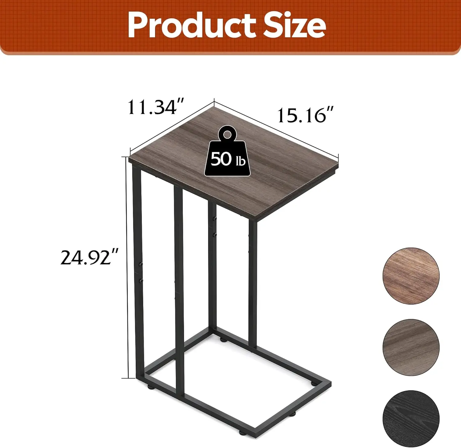 

Wlive Side Table Set Of 2, C Shaped End Table Sets, Small Sofa Side Tables Bedroom, Living Room, Home Office, 2-Tier Couch