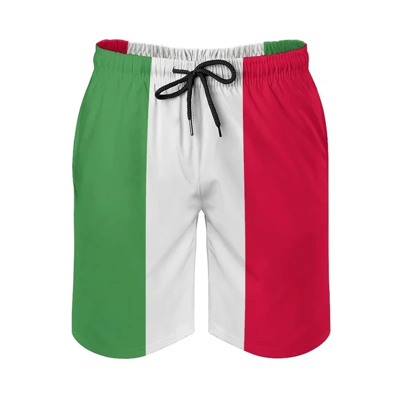 2024 Men\'s Casual Shorts Men\'s Italian Flag 3d Printed Italian Beach Shorts Street Sports Shorts Summer Novelty