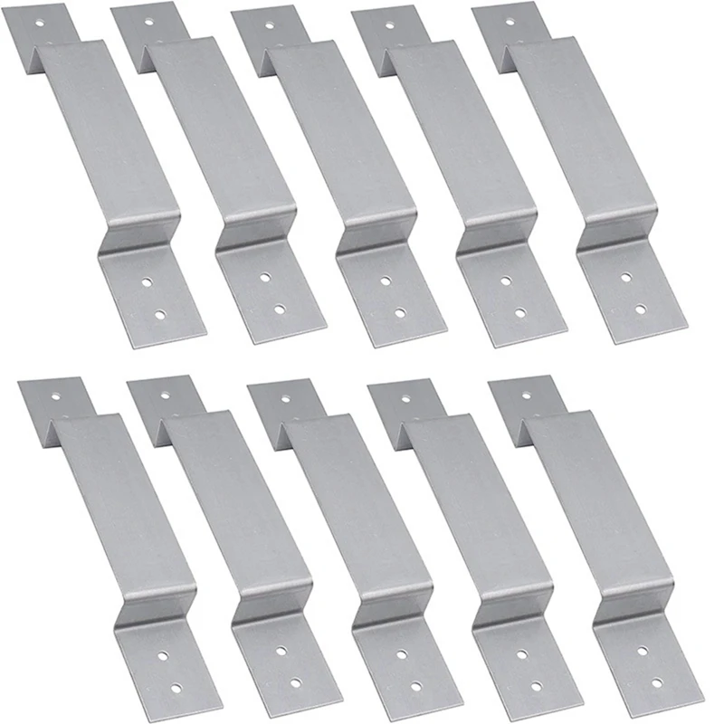 10 PCS Fence Panel Clips Fence Post Safety Bracket Galvanized Fence Clip Silver Metal For 100Mm/4Inch Post Fence