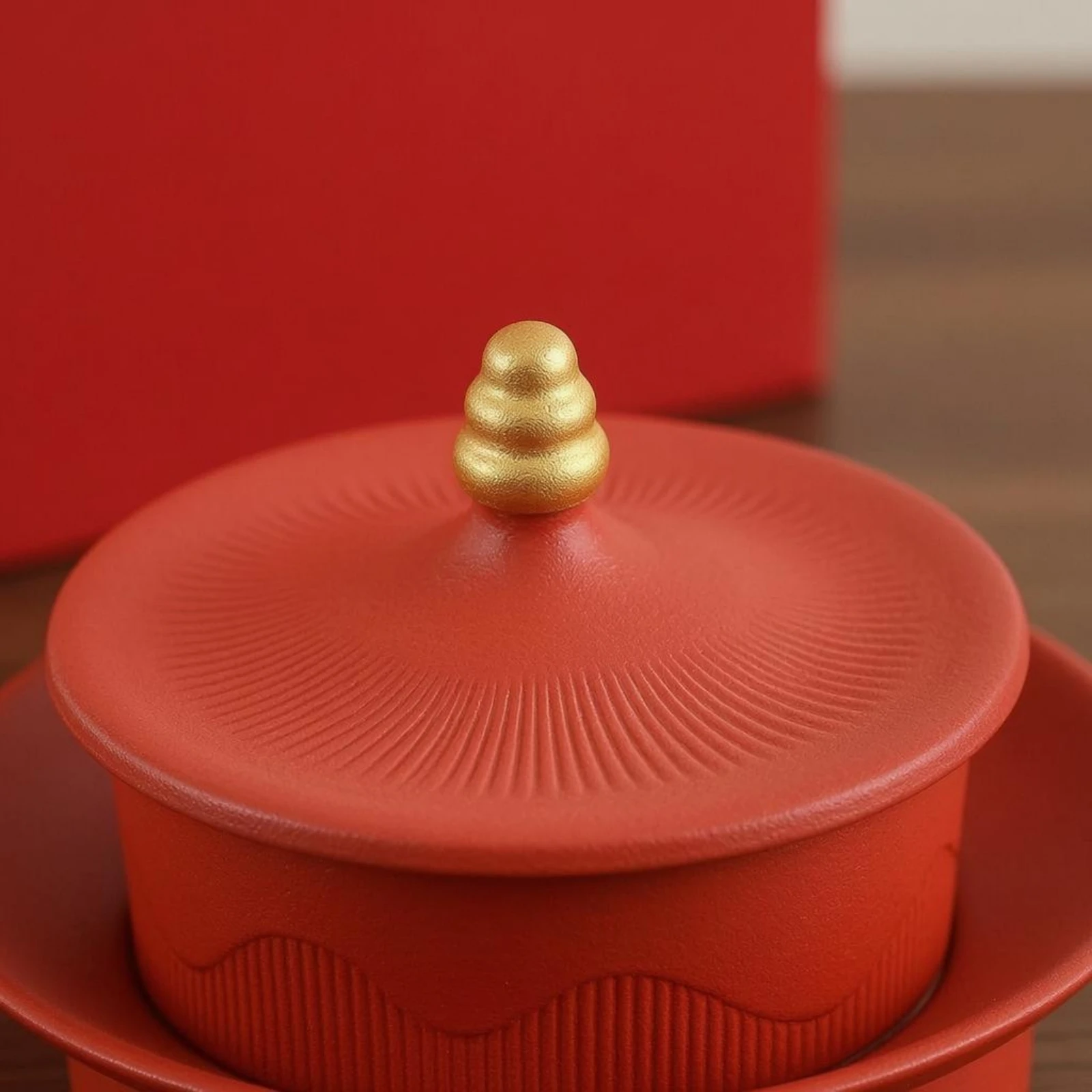 Stacked Ceramic Fruit Plate Ridged Lidded Fruit Plate