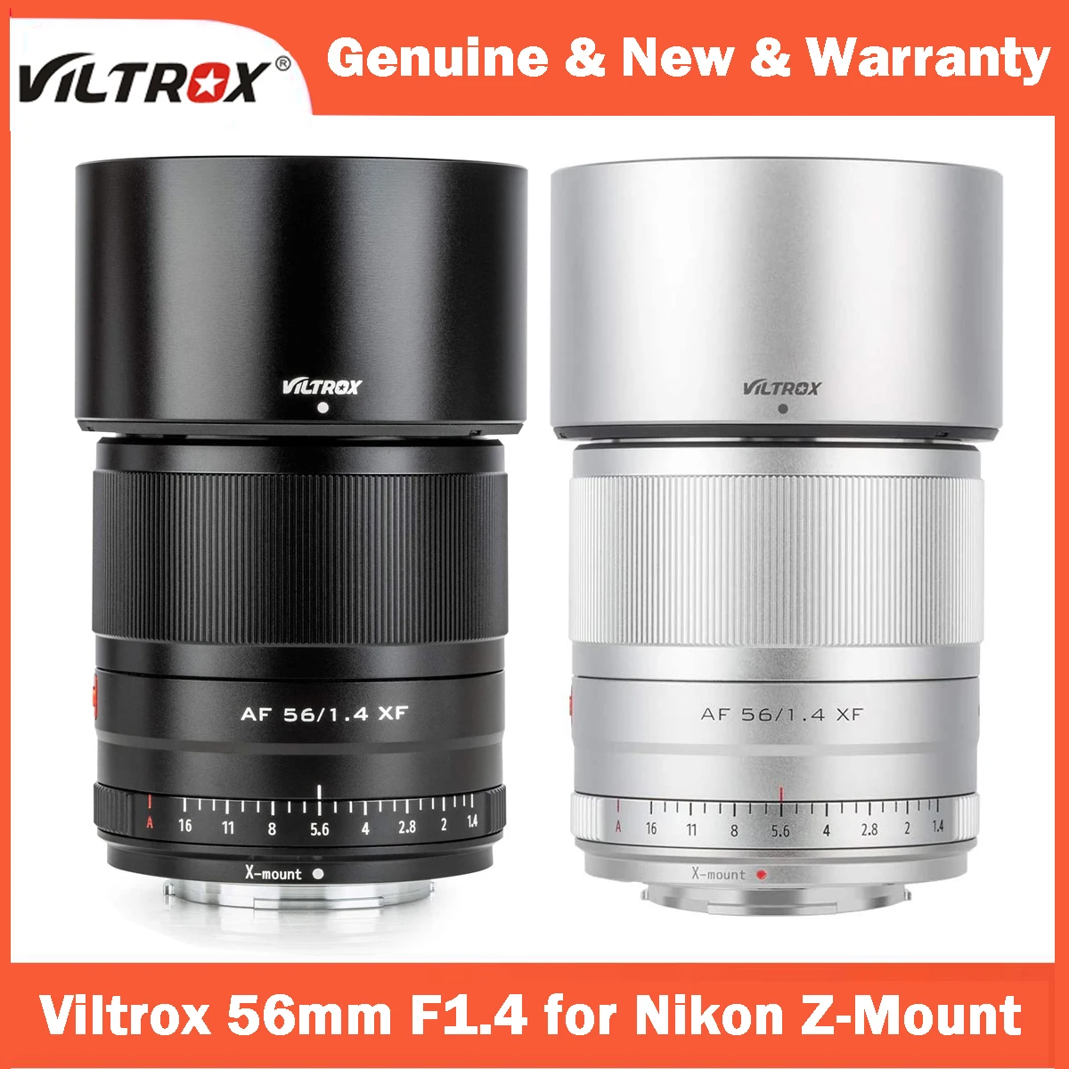 

VILTROX 56mm F1.4 STM APS-C Frame Large Aperture Autofocus Portrait Lens for Fujifilm X-mount Cameras X-M1 X-H1 X-PRO3 X-PRO2