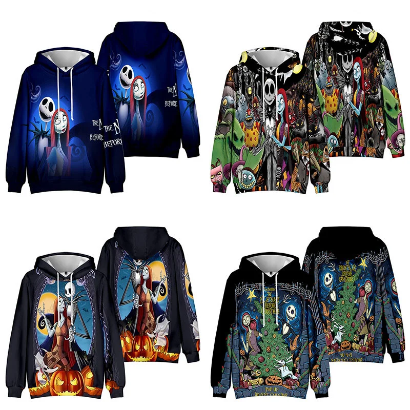 

Nightmare Before Christmas Children's Hoodies Boy Girls Pullover 3D Printed Cartoon Tops Fashion Halloween Cosplay Hoodies Gift