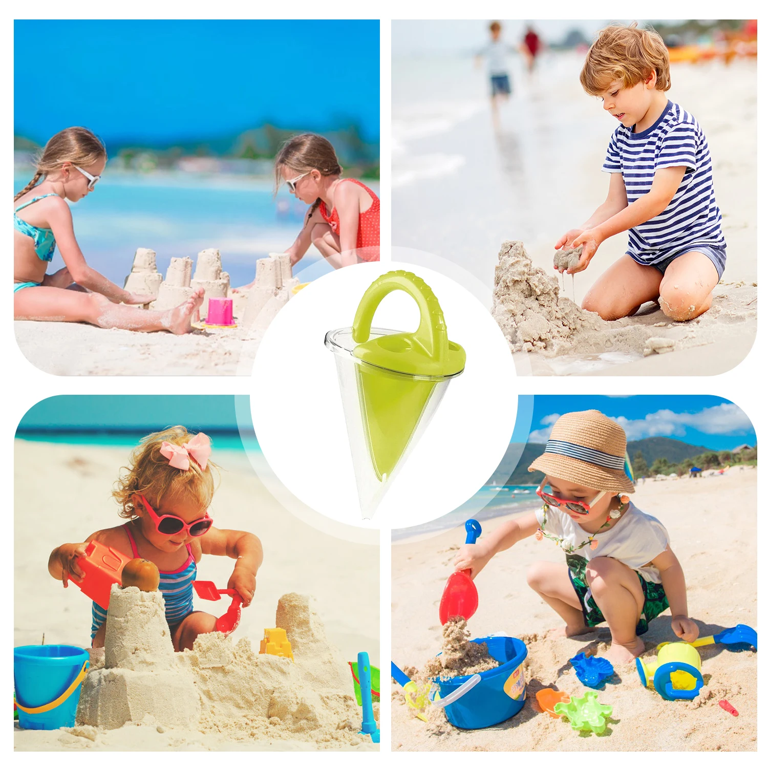 Beach Funnel Toy Sand Water Spilling Funnel Toy for Sand Castle Building Toy Funny Creations Sand Toys Set Digging Sand Kit