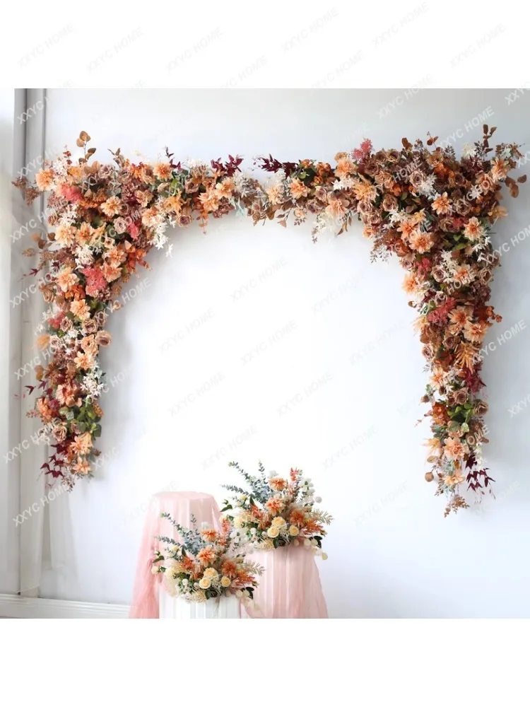 Wedding Bougainvillea Spectabilis Row Arch Decorative Flowers Stage Background Decorations Arrangement Simulation Silk