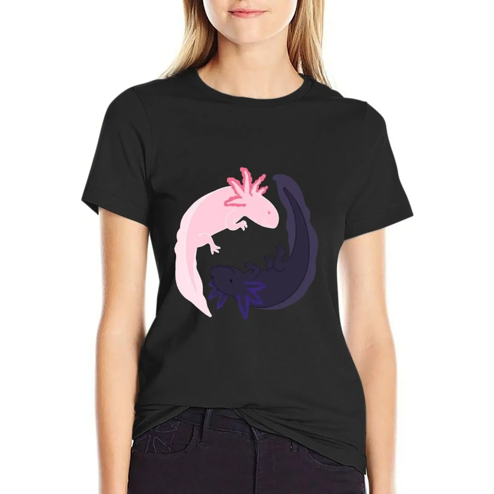 Yin & Yang Axolotls T-shirt cute clothes lady clothes plain t shirts for Women