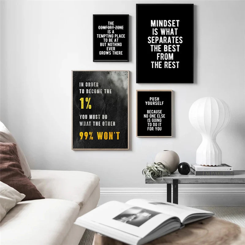 Pintura en lienzo, arte de pared, motivación, decoraciones para el hogar, imagen, impresiones de oficina, póster de cita, palabras inspiradoras para decoración del hogar