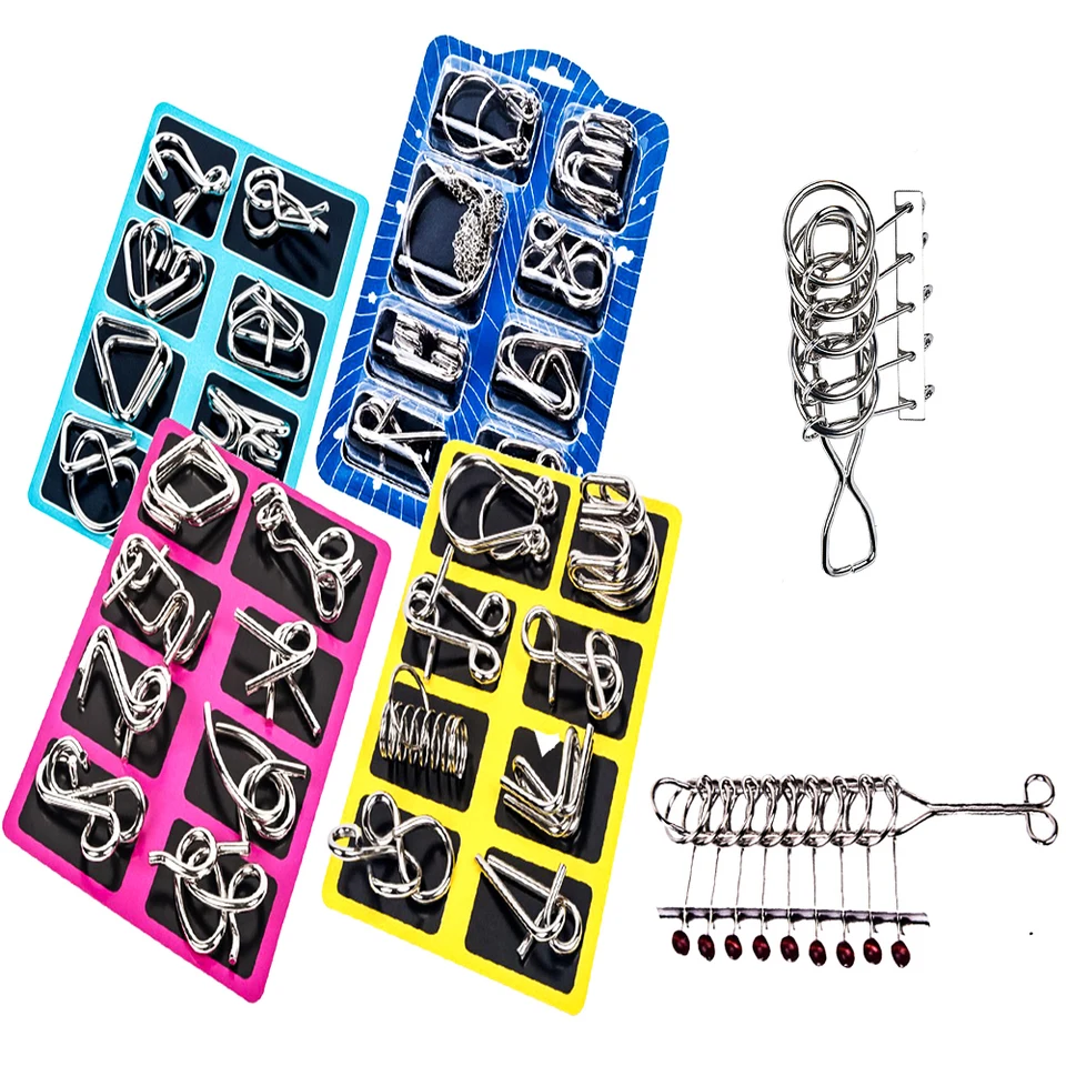 Surplex Rompecabezas De Metal – Set De 16 Desafíos De Alambre Para Entrenar La Mente – Juguetes Educativos De IQ Para Adultos Y Niños – Incluye Instrucciones