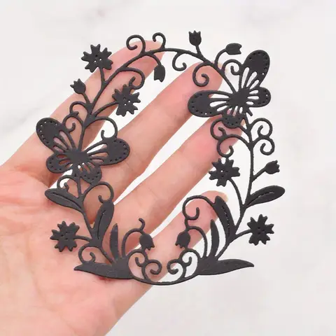 DIY स्क्रैपबुकिंग कार्ड बनाने वाले पेपर क्राफ्ट के लिए 1 पीस तितली फूल अंडाकार फ्रेम मेटल कटिंग डाइज़ 8 best sales तितली मर जाती है - №6