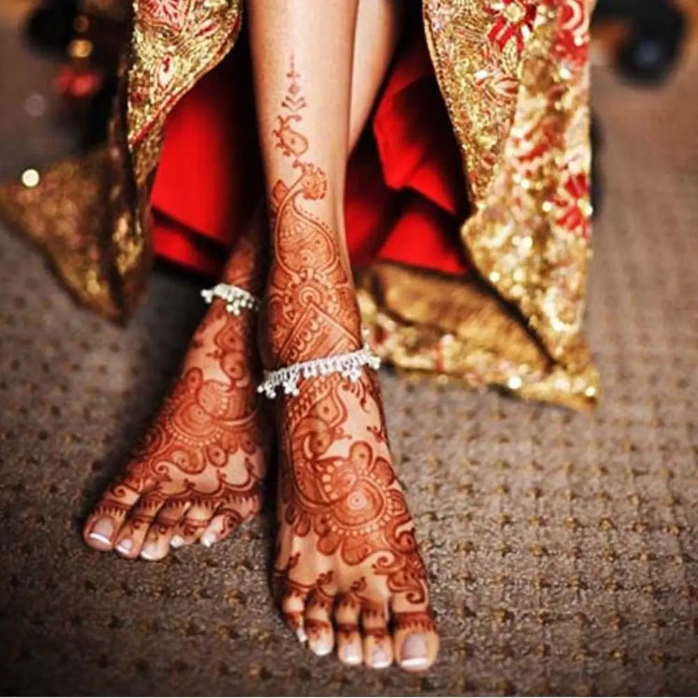 الفن ريشة الدانتيل الأبيض البني الأحمر المعصم الرقبة الدانتيل وهمية الوشم زهرة وهمية الوشم المؤقت الحناء لصاقات وشم #4