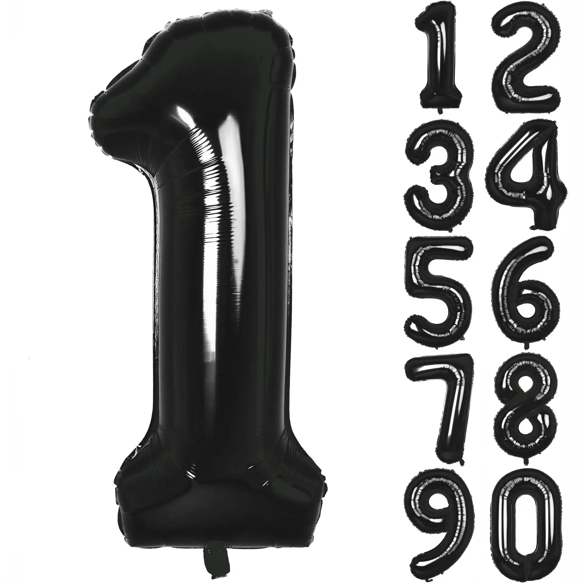 40 Zoll schwarze Luftballons-große Helium folie Geburtstags feier Luftballons (Nummer 0-9) – Detail 1