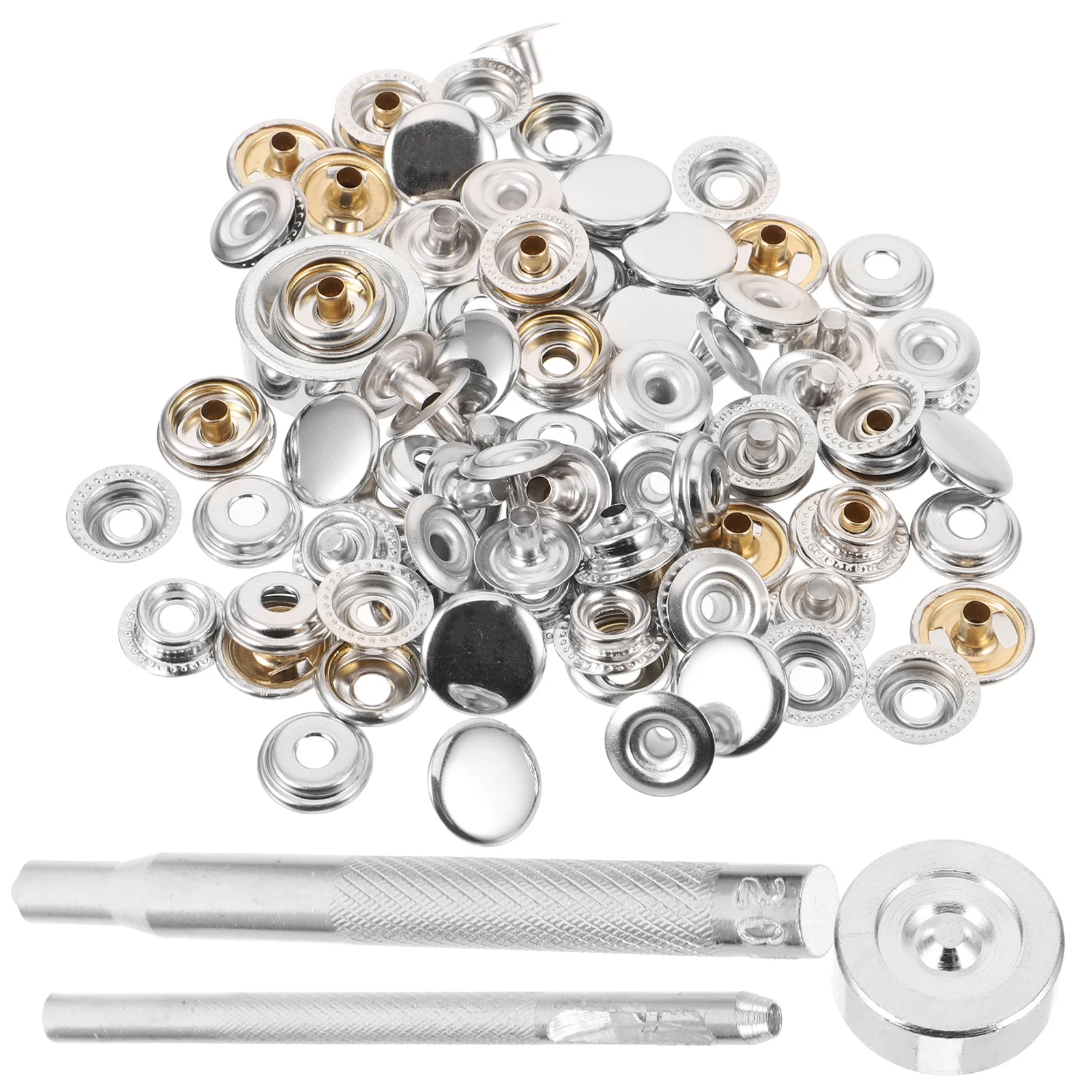 

1Set Clothing Snap Fasteners Stainless Steel Round No-Sew Snap Buttons Small Press Studs DIY Clothes Accessories Coats Sweaters