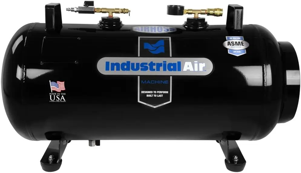 Industrial Air IT20ASME 20 gallon ASME Certified Vertical/Horizontal Air Receiver Tank, Black, 33.4 x 14 x 18.8 inches