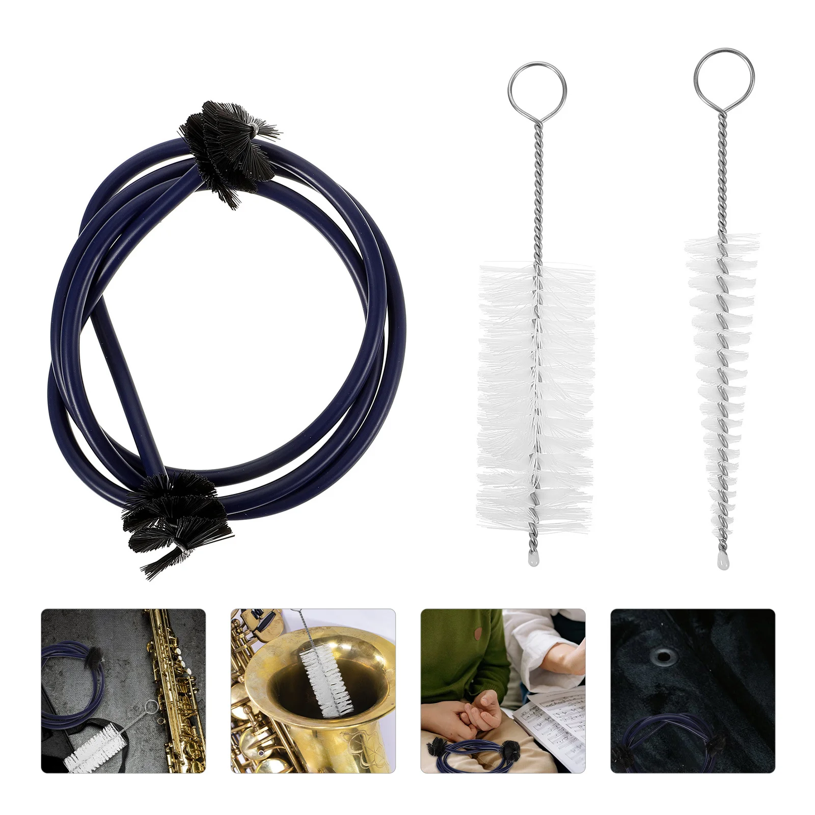 

1 Set Premium Trumpet Cleaning Kit Dark Blue Environmentally Friendly Non-Scratch Brush For Cornet Trumpet Maintenance Wind
