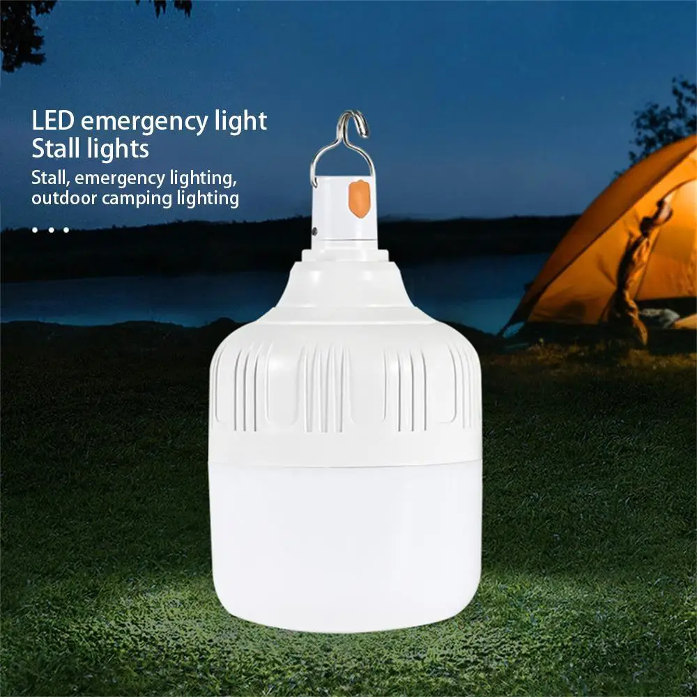 Luz de Camping, lámpara LED de emergencia recargable por USB, linternas portátiles para exteriores con gancho para tiendas de barbacoa, bombilla de batería