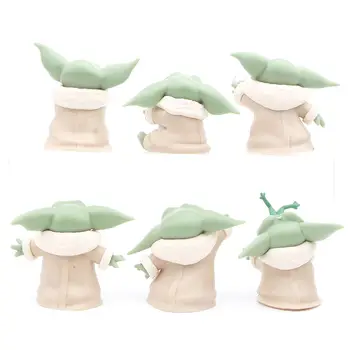 6 figurek Yoda Baby Star Wars Mandalorian do auta, ozdoby na hračky 10 nejlepší prodej Autopříslušenství Yoda - №5