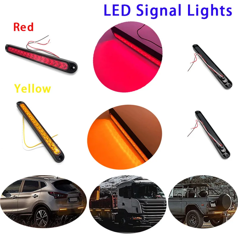 11/15 LED Car Truck High Mounted Brake Light Pickup Truck Bus Genera Modified Brake Work Light Long Tail Light
