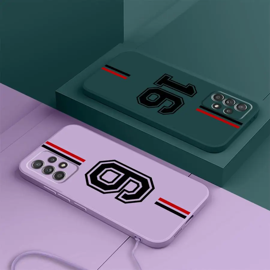 حافظة لهاتف سامسونج جالاكسي A24 A36 A26 A51 A34 A13 A14 A16 A22 A52 A11 A12 A15 A35 غطاء ناعم رقم كرة القدم