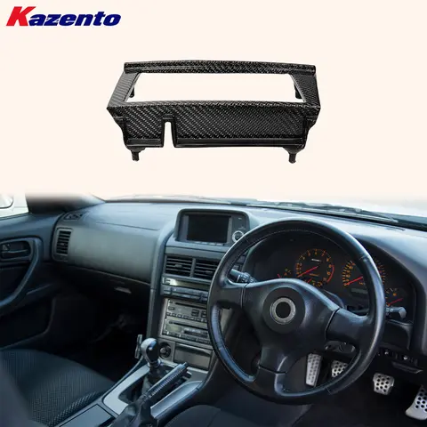 Wymiana karbonowego panelu radia i monitora w stylu OE do Skyline R34 GTR GTT