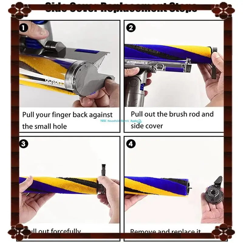 تسليم 24 ساعة 10X غطاء تغليف نهاية شريط الفرشاة الدوارة لـ Dyson Digital Slim، V8 Slim، V12 V15 Detect Slim Vacuum Cleaner Replacem