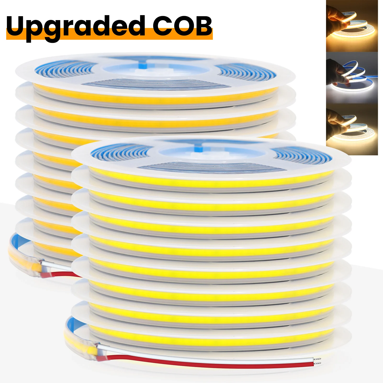 110V 220V COB LED Strip 288Leds/m 50cm Cut Flexible LED Tape 3000K 4000K 6000K Waterproof Ribbon Diode Outdoor Garden Lighting