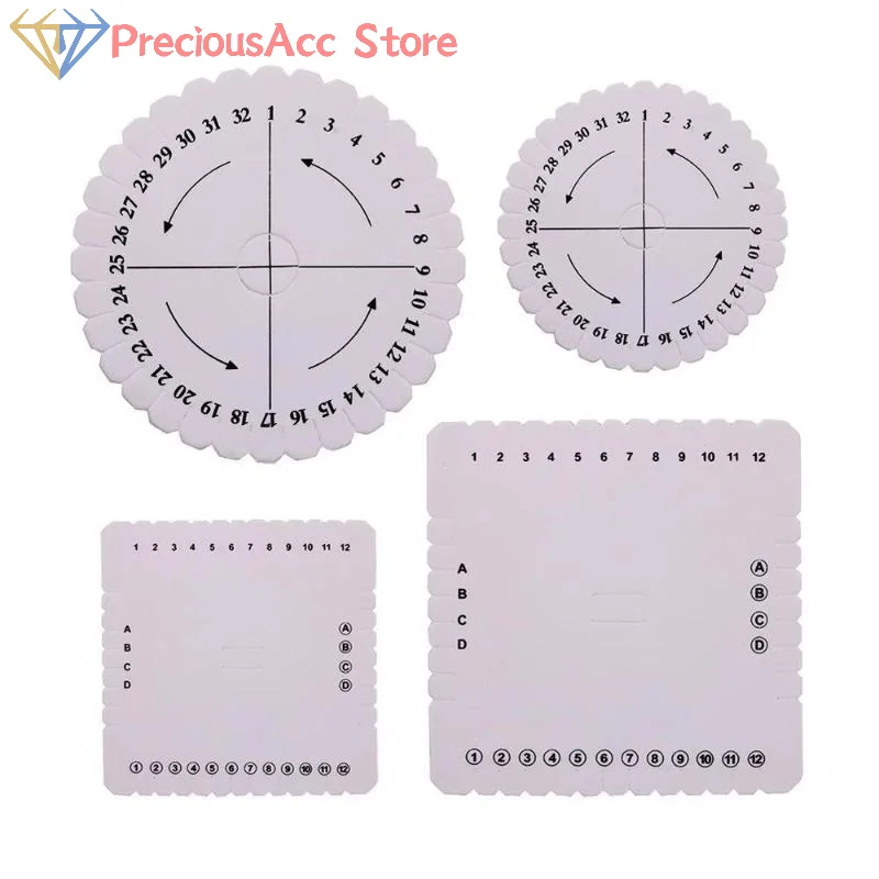 4Pcs Kumihimo Braiding Discs Round Square Cord Loom Boards DIY Bracelet Weaving Tool For Beginners Craft Projects