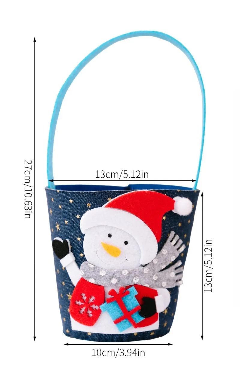 عيد الميلاد تخزين دلو حقيبة هدايا للأطفال فستان عيد الميلاد حتى الدنيم شنطة هدايا عيد الميلاد أبل حقيبة 2025 جديد #4