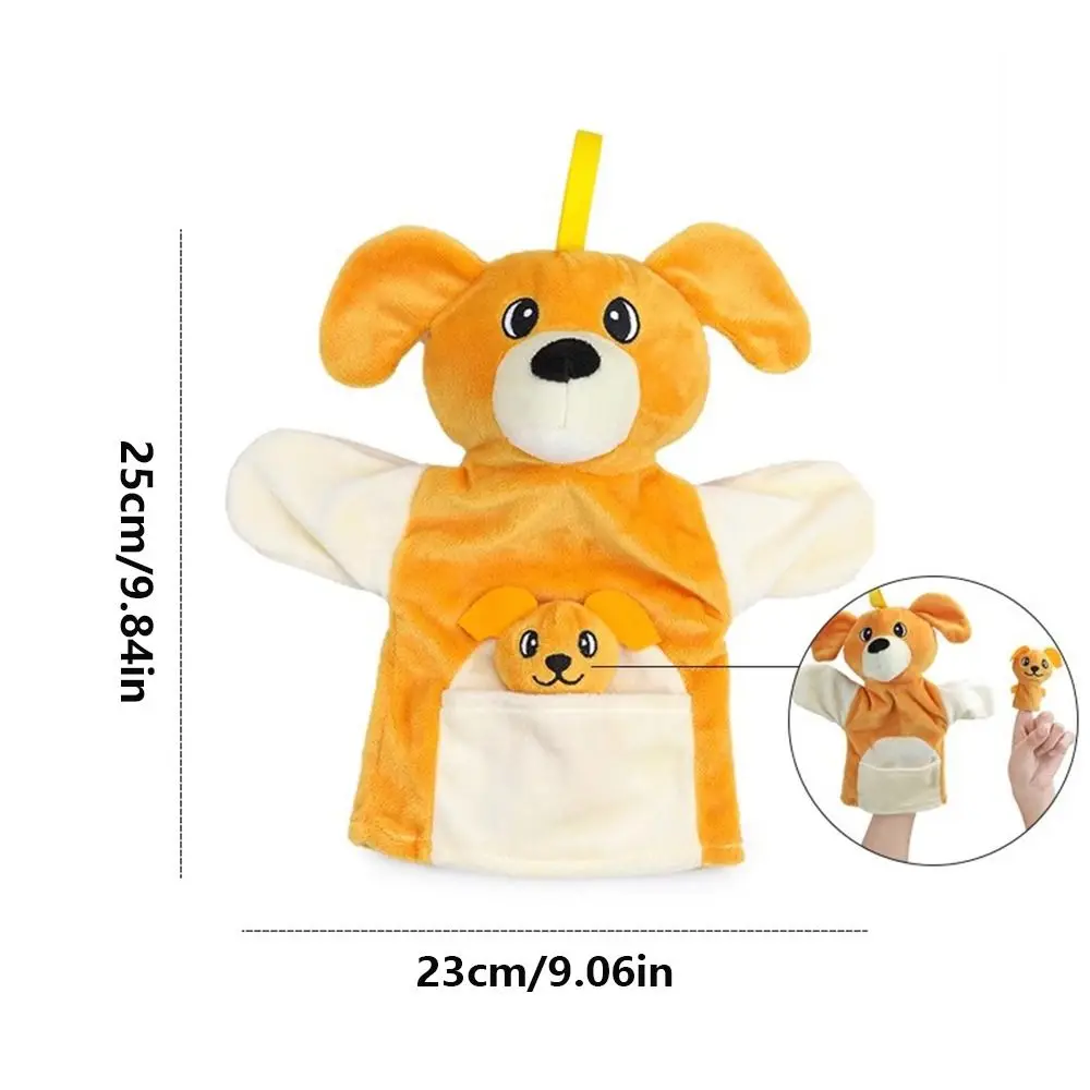 Niedliche Eltern-Kind-Kinderhandpuppe Plüsch Pinguin Fingerpuppe Kaninchen Hund Kinder Plüschhandschuhe Kleinkind