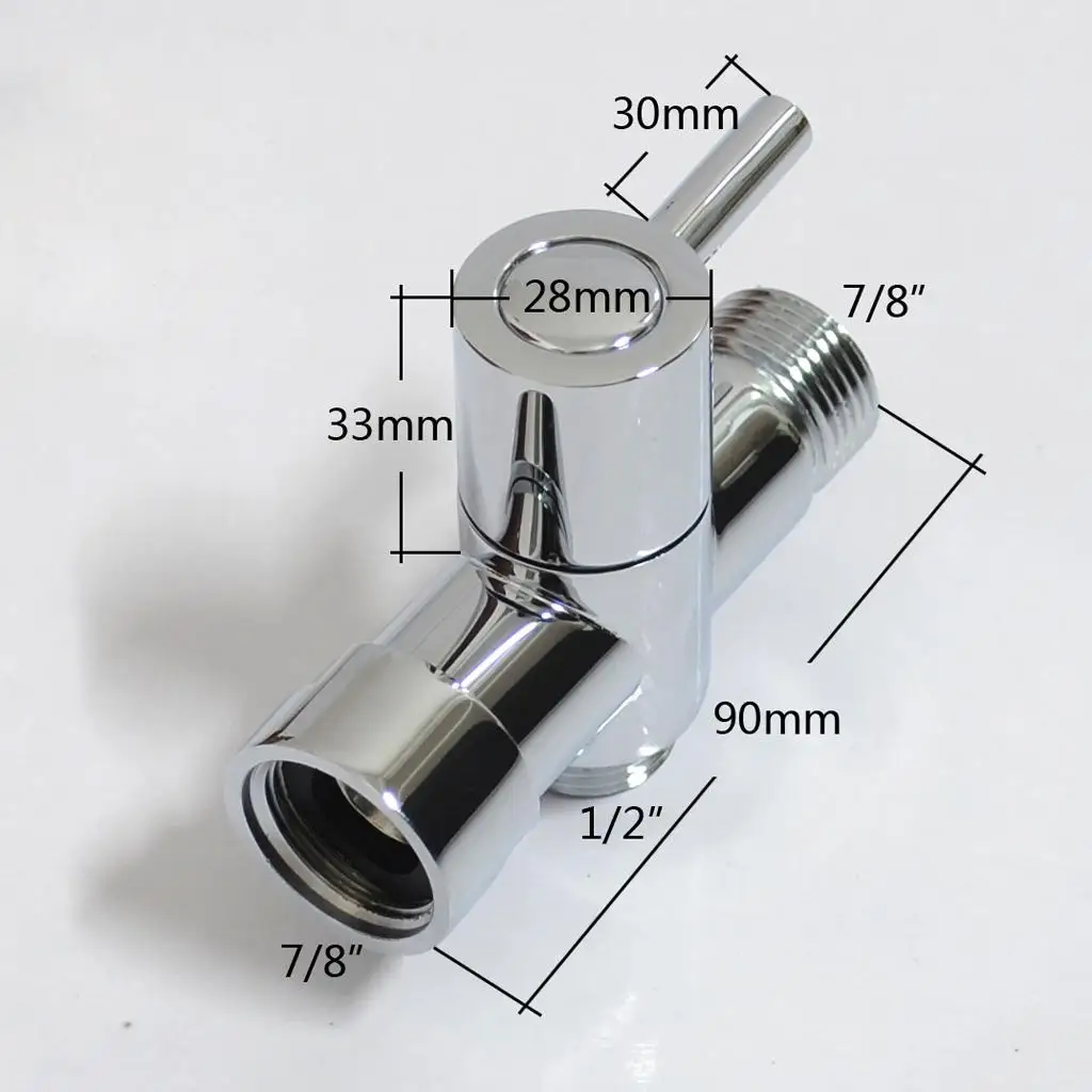 Shower Mixer Valve T Shape Universal Head Tap Adapter Water Saving Polished Brass for Kitchen Bath