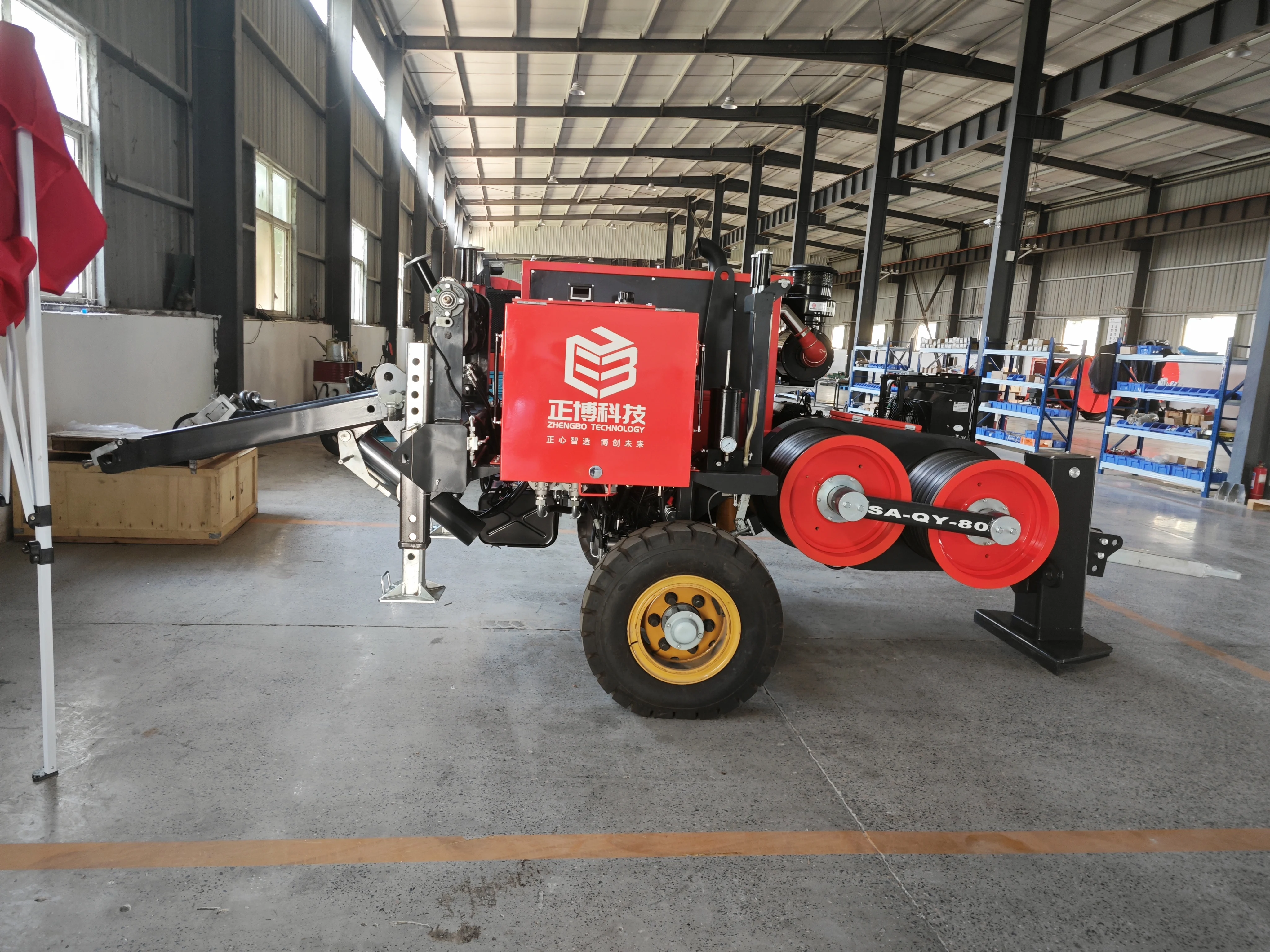 SA-QY-80 نظام الأسلاك الذكي للتحكم الرقمي 90kN خط نقل آلة رسم الكابلات الهيدروليكية عالية الطاقة