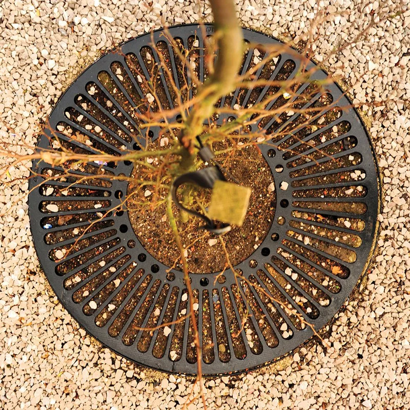 Cast iron round tree grate square greening tree pool cover tree hole grate