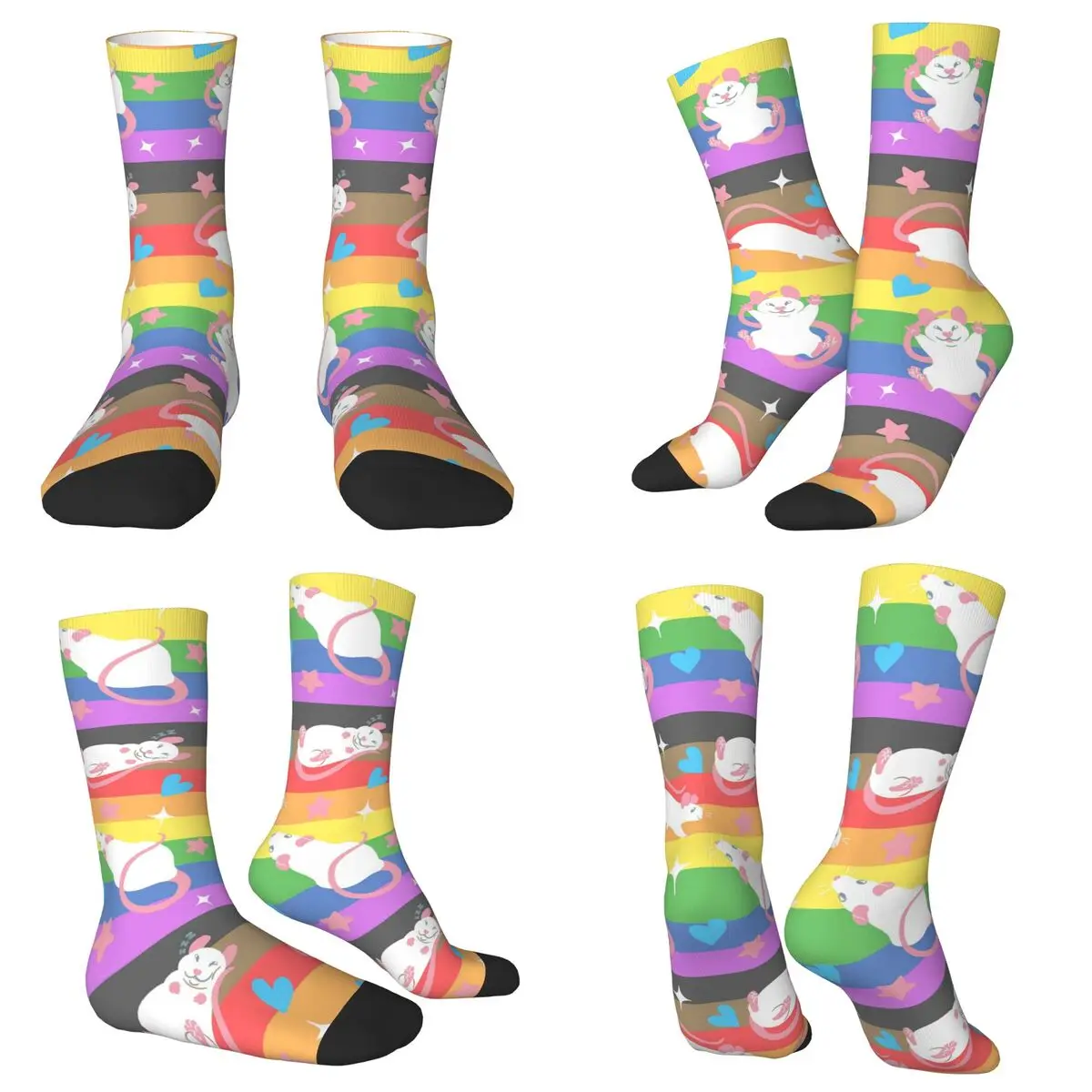

LGBTQ Pride Rat узор радужные носки качественные чулки в стиле Харадзюку всесезонные длинные носки аксессуары для унисекс рождественские подарки