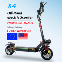 EMANBA X4 EU In Stock 2*800W Powerful Dual Motors Electric Kick Scooter 48V18AH battery 10 Inch Off-Road Tires E-Scooter 50-60km
