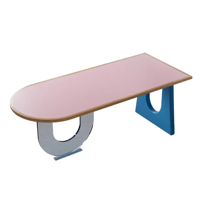Log antique solid wood dining table Home Memphis color matching dining table