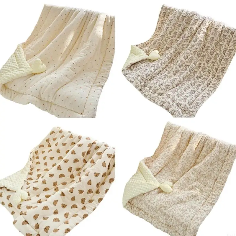 E7CE Nursery Essential Thick Comfort Blanket Infant Warm Soft Wrap for Baby