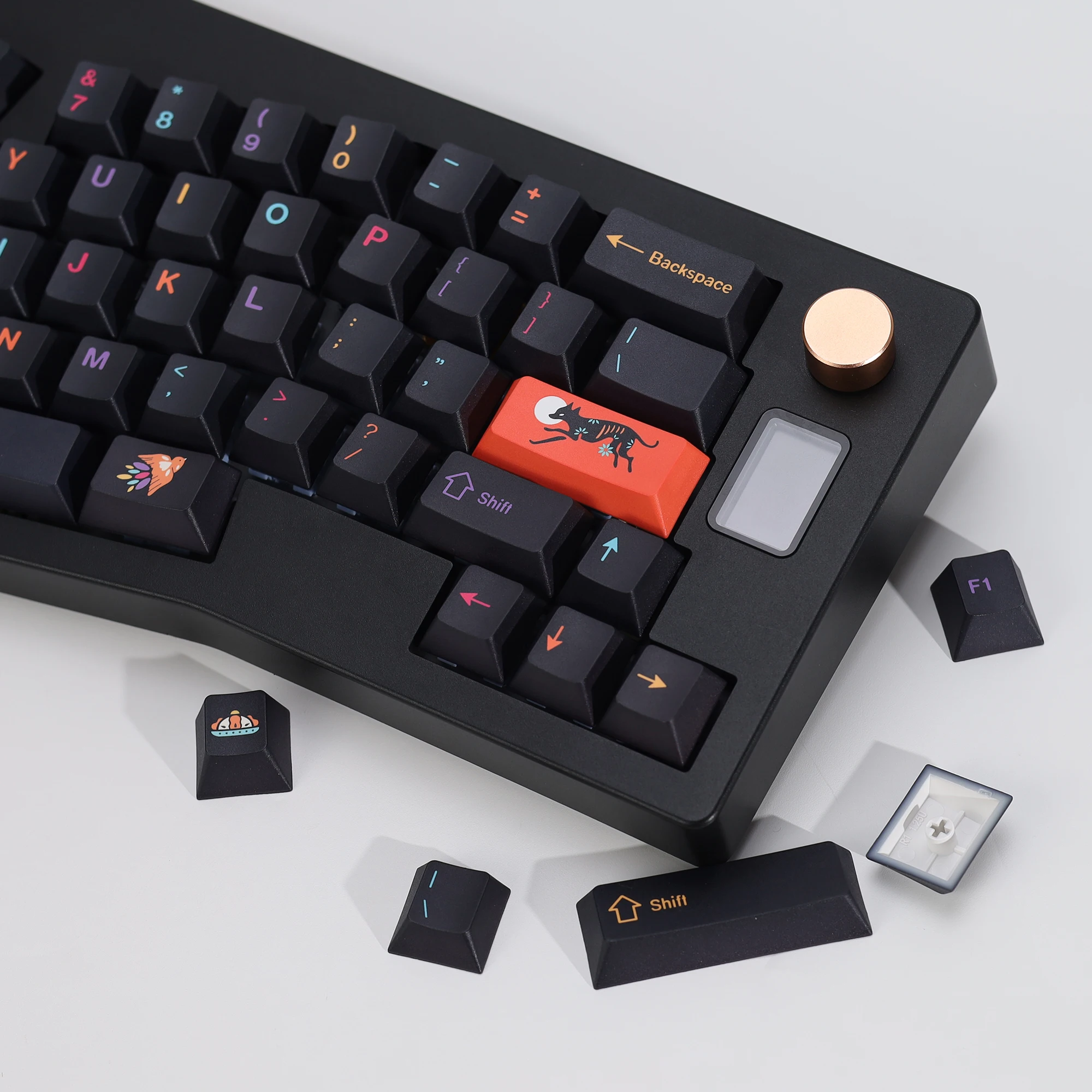 KBDiy Clone GMK Keycaps Retro GMK Mictlan Cherry Profile PBT ISO Keycap für magnetische Schalter 60 Gaming Mechanical Keyboard KIT – Detail 16