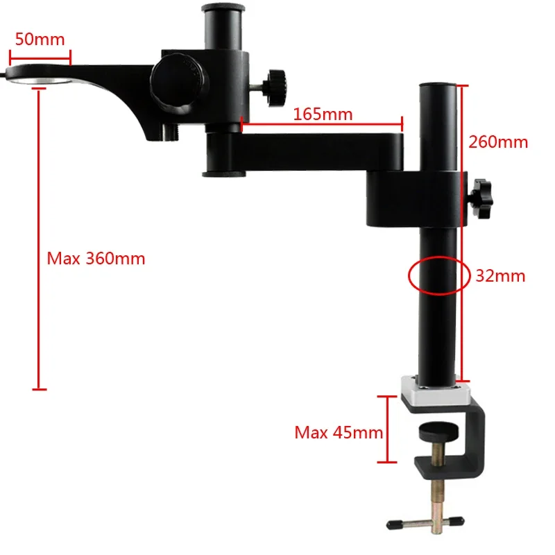 Fixed Desktop Worktable Black Multi-angle Adjustable Rotation Stand  Monocular Video Mcroscope Trinocular Microscope Stand Stage