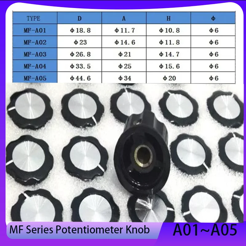 

1/3/5pcs Rubber wood potentiometer knob, copper core speed regulator knob MF-A01/A02/A03/A04/A05