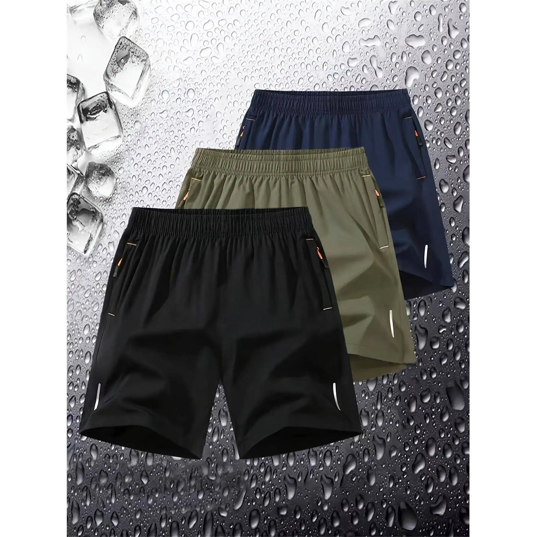 

Men's Casual Loose Shorts Summer Straight Leg Elastic Waist mid Stretch Korean Style Neutral Fit Other Material 100%