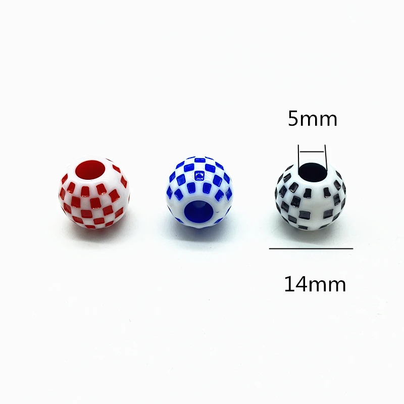 10 pcs/lot 14mm Big Hole Round Acrylic Beads Hair Braid  Necklace Bracelet Pendant Jewelry Making