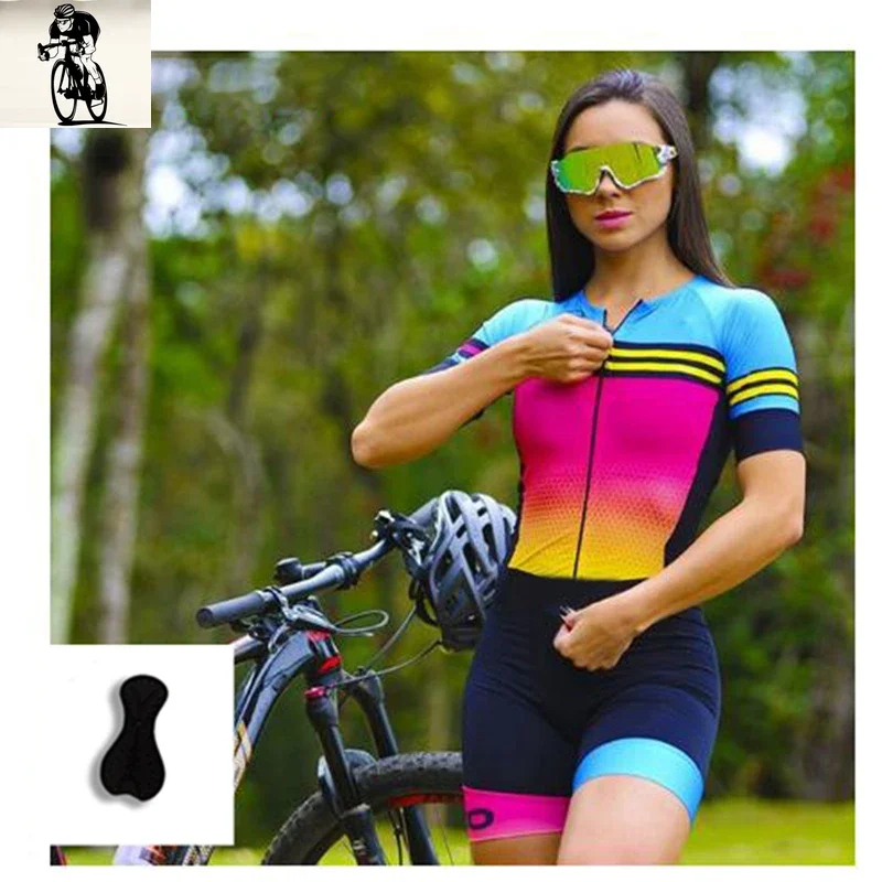 2025 New Wholesale Custom Quick-Dry Women's Triathlon Suits, mountain bike Road Bicycle clothing PRO Cycling Jersey Jumpsuit set