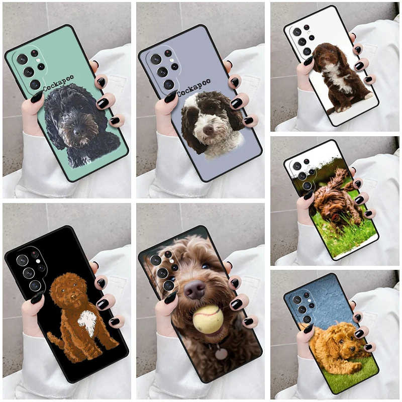 Phone Case For Samsung Galaxy S24 S23 S21fe S22 Ultra Plus Note 10 20 S8 S9 S10 Cover Brown Cockapoo