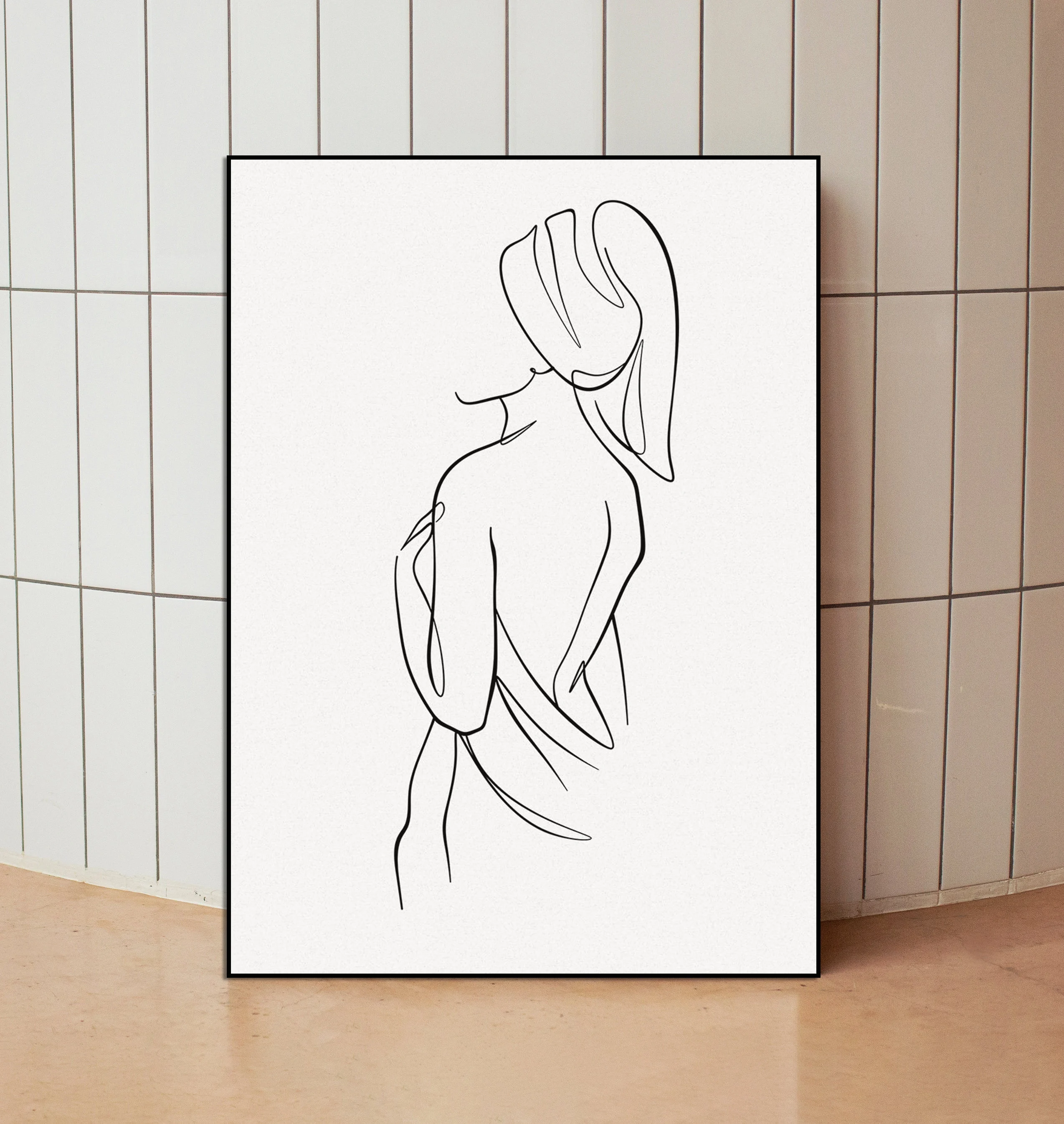 Minimalist Poster Woman Body Line Print Canvas Art Pictures Home for Living Room Bedroom Wall Modern Decor Frameless Painting