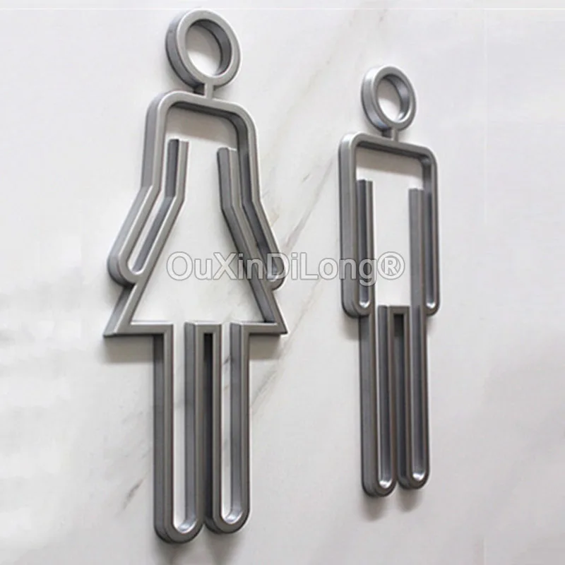 Hollow อะคริลิคห้องน้ําสัญลักษณ์กลับกาวห้องน้ํา Locker Room ผู้ชายและผู้หญิงป้ายประตูสําหรับโรงแรม, สํานักงาน, บ้าน, ร้านอาหาร