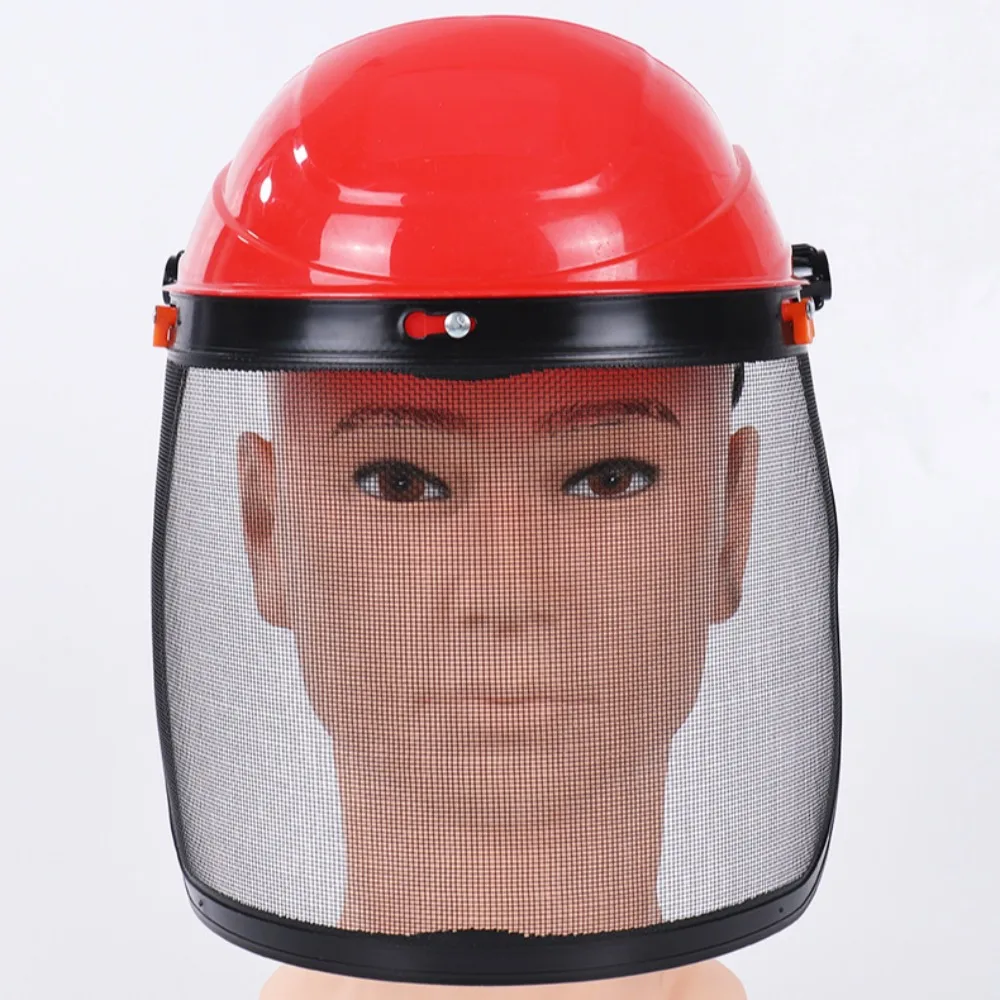 Adjustable Chainsaw Helmet Splash Prevention Sponge Lining Mesh Face Shield Breathable Metal Mesh Protective Mask