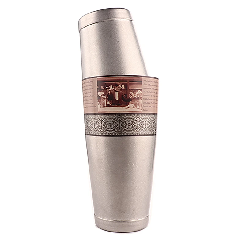 

Nostalgic Chaplin Shaker Engraving Stainless Steel Cocktail Boston Bar Shaker Cocktail Tool