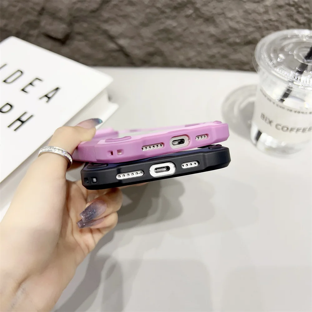Military Armour Transparent Magnetic For Magsafe Phone Case for iPhone 13 14 15 16 Pro Max Lens Holder Splicing Color Back Cover